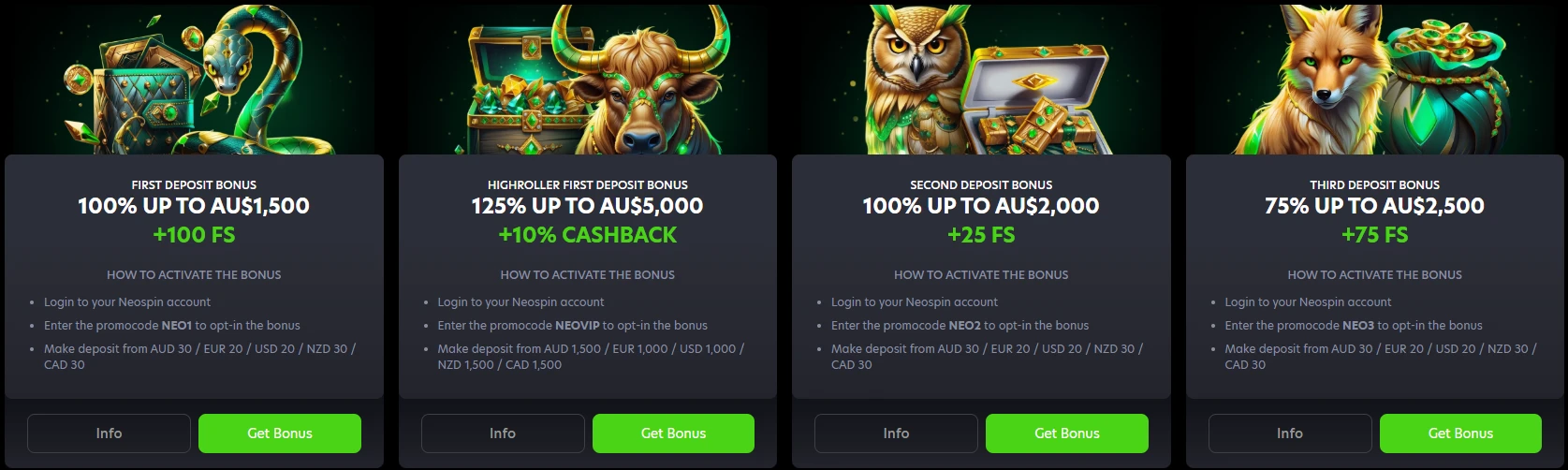 Bonus and promotions